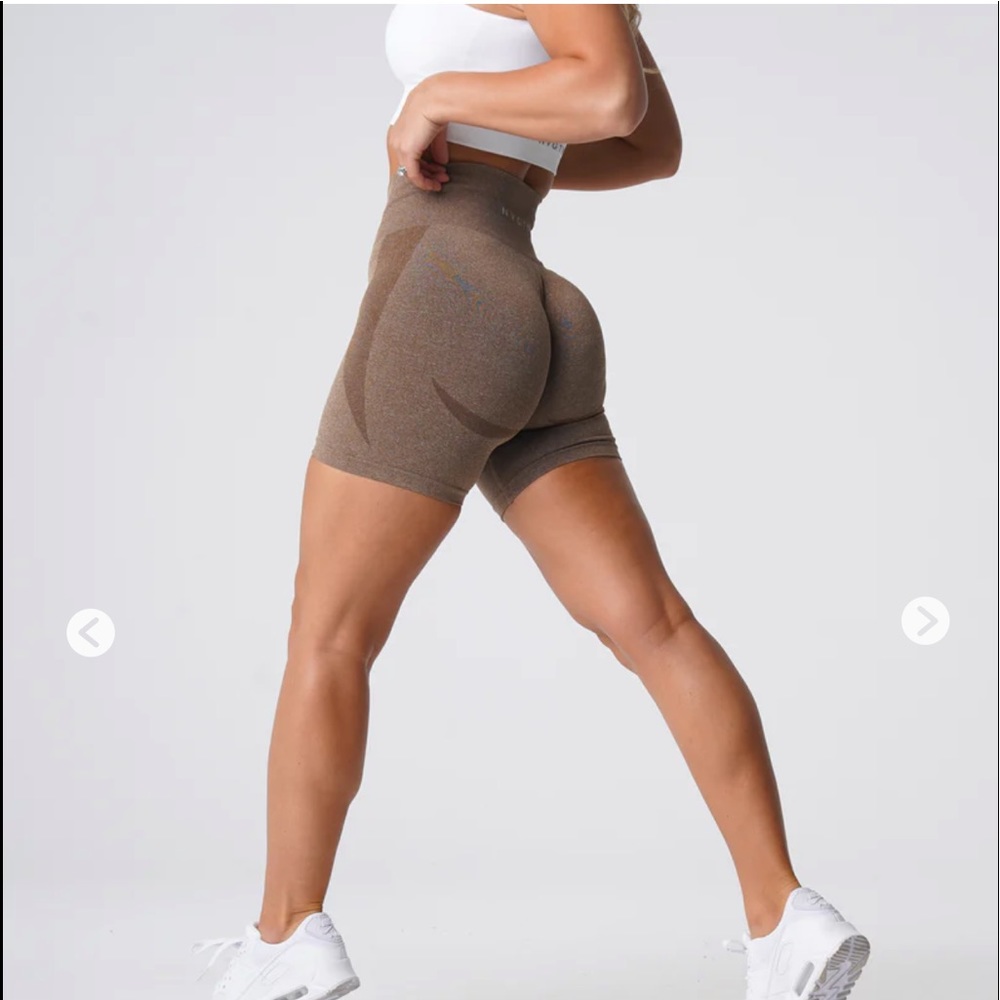 NVGTN Women's High-Waist Athletic Shorts in Brown